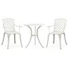 Image de vidaXL Ensemble de bistro 3 pcs Aluminium coulé Blanc