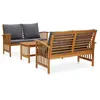 Image de Vidaxl Salon De Jardin 3 Pcs Avec Coussins Bois D'acacia Massif
