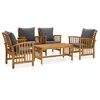 Image de Vidaxl Salon De Jardin 5 Pcs Avec Coussins Bois D'acacia Solide
