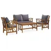 Image de vidaXL Salon de jardin 4 pcs avec coussins Bois d'acacia solide3057991