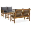 Image de vidaXL Salon de jardin 3 pcs avec coussins Bois d'acacia massif