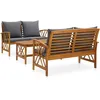 Image de vidaXL Vidaxl Salon De Jardin 3 Pcs Avec Coussins Bois D'acacia Solide