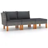Image de vidaXL Salon de jardin 3pcs Résine tressée et bois d'eucalyptus massif315757