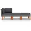 Image de vidaXL Salon de jardin 3pcs Résine tressée et bois d'eucalyptus massif315760
