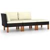 Image de vidaXL Salon de jardin 3pcs Résine tressée et bois d'eucalyptus massif315766