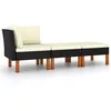 Image de vidaXL Salon de jardin 3pcs Résine tressée et bois d'eucalyptus massif315769