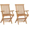 Image de vidaXL Vidaxl Chaises De Jardin Pliables 2 Pcs Bois De Teck Massif