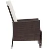 Image de Vidaxl Salon De Jardin 3 Pcs Avec Coussins RÃ©sine TressÃ©e Marron