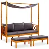 Image de Vidaxl Banc De Jardin Avec Auvent Et Repose-Pieds Bois D'acacia Solide