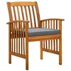 Image de vidaXL Mobilier à dîner de jardin 3 pcs et coussins Acacia solide