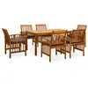 Image de vidaXL Mobilier à dîner de jardin 7 pcs avec coussins Acacia solide