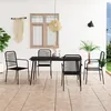 Image de vidaXL Ensemble à manger de jardin 5 pcs Corde en coton et acier Noir