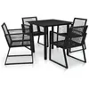 Image de vidaXL Ensemble à manger d'extérieur 5 pcs Rotin PVC Noir