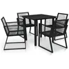 Image de vidaXL Vidaxl Mobilier À Dîner D'extérieur 5 Pcs Rotin Pvc Noir