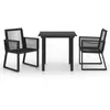 Image de vidaXL Vidaxl Salon De Jardin 3 Pcs Rotin Pvc Noir