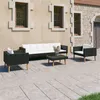 Image de vidaXL Salon de jardin 4 pcs avec coussins Résine tressée Noir3059332