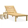 Image de vidaXL Vidaxl Chaise Longue De Jardin Avec Table Bois De Pin Imprégné