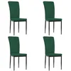 Image de vidaXL Chaises de salle Ã  manger 4 pcs Vert foncÃ© Velours