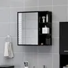 Image de vidaXL Armoire à miroir de salle de bain Noir Bois d ingénierie803309