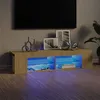 Image de vidaXL Meuble TV avec lumières LED chêne sonoma 135x39x30 cm