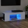 Image de vidaXL Meuble TV avec lumières LED Blanc 90x39x30 cm804238