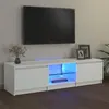 Image de vidaXL Meuble TV avec lumières LED blanc 140x40x35,5 cm804292