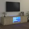 Image de vidaXL Meuble TV avec lumiÃ¨res LED chÃªne sonoma 140x40x36 cm