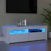 Image de vidaXL Meuble TV avec lumières LED blanc 120x35x40 cm804310