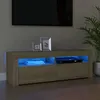Image de vidaXL Meuble TV avec lumières LED chêne sonoma 120x35x40 cm804313