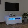 Image de vidaXL Meuble TV avec lumières LED blanc 90x35x40 cm804319