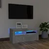 Image de vidaXL Meuble TV avec lumières LED gris béton 90x35x40 cm804323