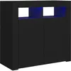 Image de vidaXL Vidaxl Buffet Avec Lumières Led Noir 80x35x75 Cm