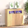 Image de vidaXL Buffet avec lumières LED chêne sonoma 80x35x75 cm804331