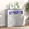 Image de vidaXL Buffet avec lumières LED gris béton 80x35x75 cm804332