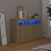 Image de vidaXL Buffet avec lumières LED chêne sonoma 115,5x30x75 cm804340