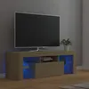 Image de vidaXL Meuble TV avec lumières LED chêne sonoma 120x35x40 cm804349