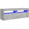 Image de vidaXL Vidaxl Meuble Tv Avec Lumières Led Gris Béton 120x35x40 Cm