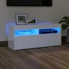 Image de vidaXL Meuble TV avec lumières LED blanc brillant 90x35x40 cm804388