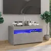 Image de vidaXL Meuble TV avec lumières LED Gris béton 75x35x40 cm804399