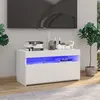 Image de vidaXL Meuble TV avec lumières LED Blanc brillant 75x35x40 cm804403