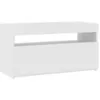 Image de vidaXL Meuble TV avec lumiÃ¨res LED Blanc brillant 75x35x40 cm