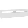 Image de vidaXL Vidaxl Meubles Tv 2 Pcs Avec Lumières Led Blanc Brillant 75x35x40 Cm