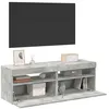 Image de vidaXL Meubles TV avec lumières LED 2 pcs gris béton 60x35x40 cm