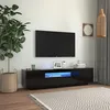 Image de vidaXL Meuble TV avec lumières LED noir 160x35x40 cm804428