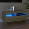 Image de vidaXL Meuble TV avec lumières LED chêne sonoma 80x35x40 cm804448
