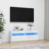 Image de vidaXL Meuble TV avec lumières LED blanc brillant 100x35x40 cm804460