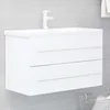 Image de Vidaxl Armoire D'Ã©vier Blanc 80x38,5x48 Cm Bois D'IngÃ©nierie