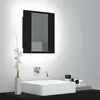 Image de vidaXL Armoire à miroir de salle de bain LED Noir 40x12x45cm Acrylique804949