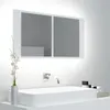 Image de vidaXL Armoire salle de bain à miroir LED Blanc 90x12x45 cm Acrylique804972