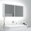Image de vidaXL Armoire salle de bain à miroir LED Blanc 100x12x45 cm Acrylique